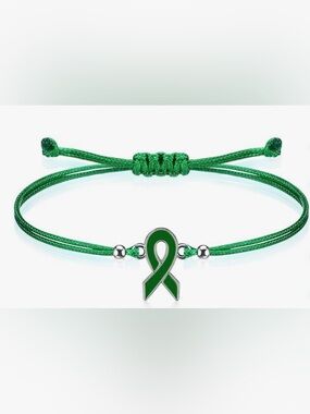 Green Ribbon Awareness Bracelet, set of 3